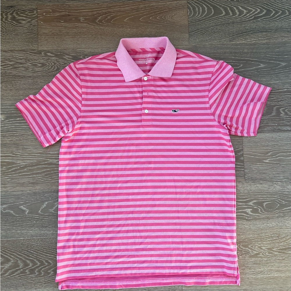 Pink Striped Polo Shirt